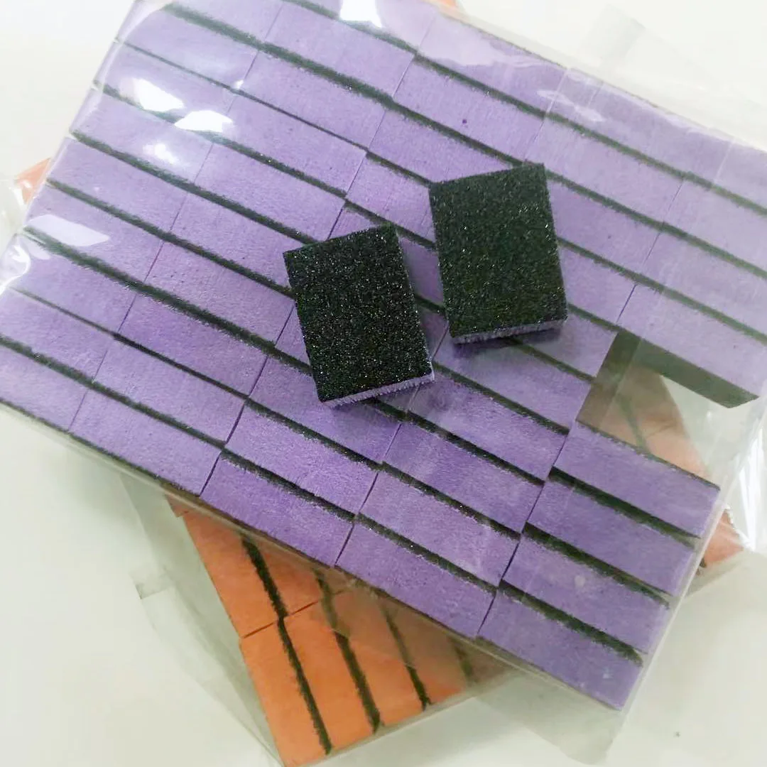 50 pcs Random Colour Mini Nail Buffer Block Sponge Block Disposable Nail File 100/180  Mini Nail Buffer File Manicure Tool