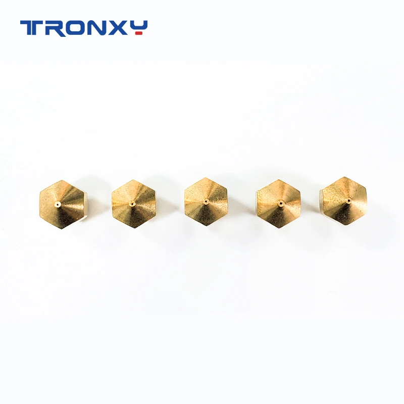 Tronxy 5PCS MK7 MK8 Brass Nozzles 0.3 0.2 0.5mm Copper 3D Printers Parts Extruder Threaded 1.75mm 3.0mm Filament Head