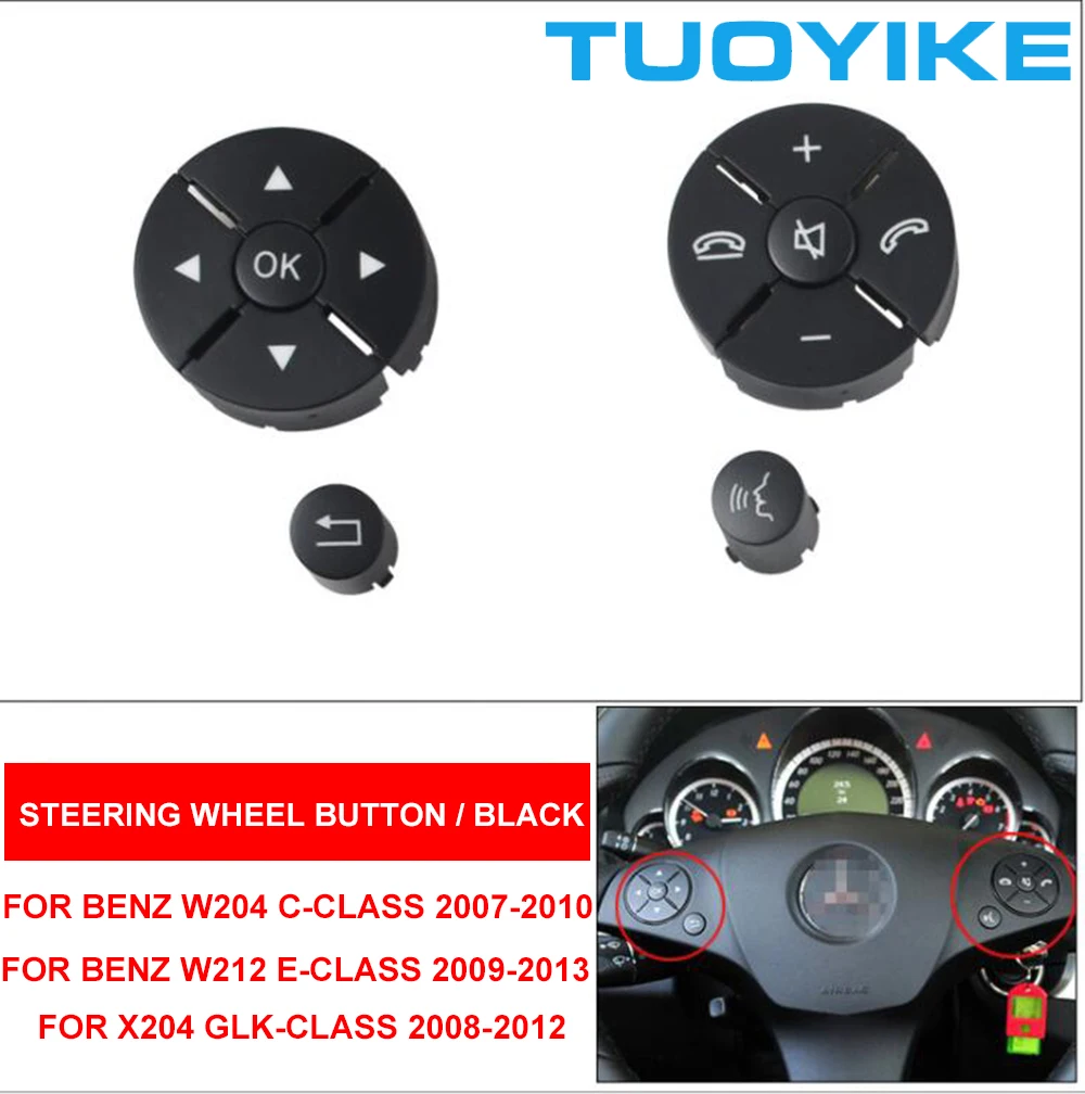 Car Multi-Function Steering Wheel Button Phone Key Control For Mercedes Benz W207 W212 E-Class E200 E260 E300 X204 GLK300 08-12