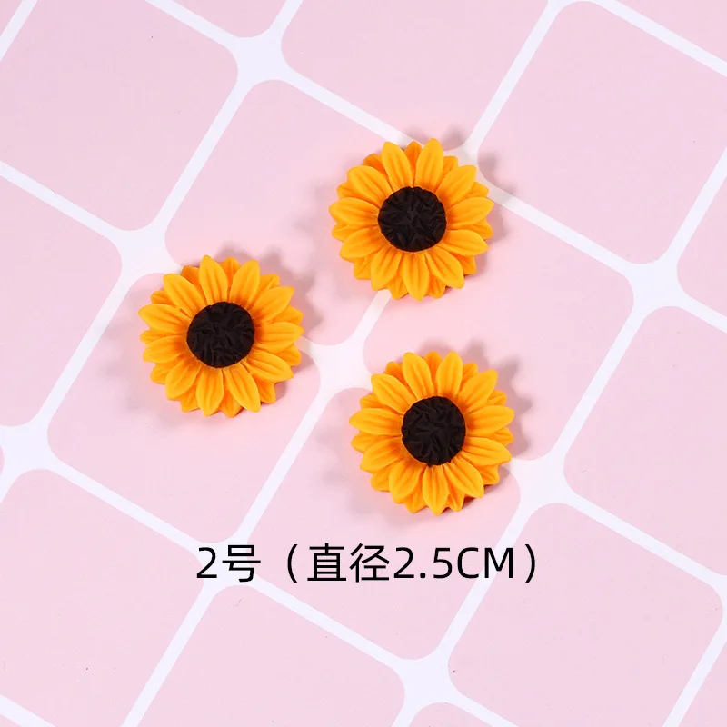 20pcs/lot Resin Daisy Sunflower Resin Cabochon Pendants Charms No Hole DIY Earring Necklace For Jewelry Making Accessories