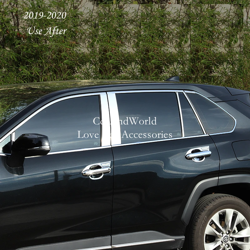 

Нержавеющая сталь для Toyota RAV4 RAV 4 2008-2025, накладки на центральную стойку, дверное окно, средние рамы, украшения, автомобильные аксессуары