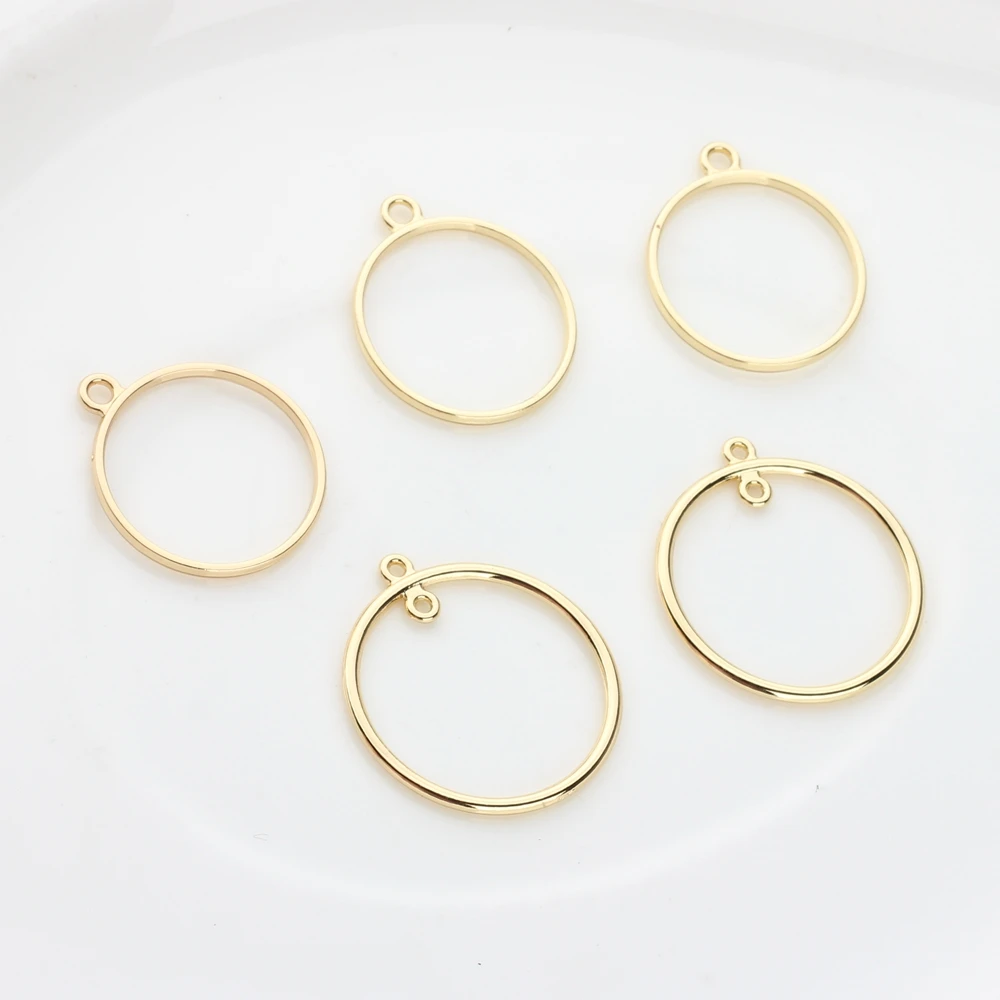 10pcs/lot  Zinc Alloy Round Circle Charms Bezel Metal Frame Pendant Bezel Setting Cabochon Setting Diy Earrings Accessories
