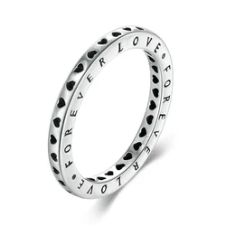 Modian 100% Solid 925 Sterling Silver Hearts Ring Exquisite Stackable Classic Forever Love Rings For Women Anniversary Jewelry
