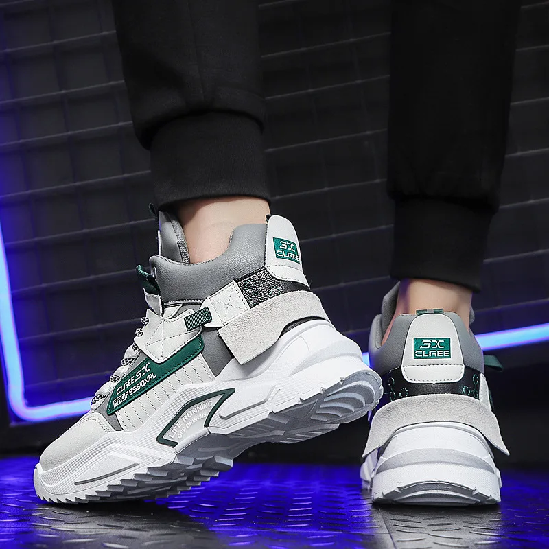 Men's Sports Shoes 2021 Spring and Autumn New Fashion Breathable Thickened Sports Shoes Street Style Men's Leisure Walking Shoes