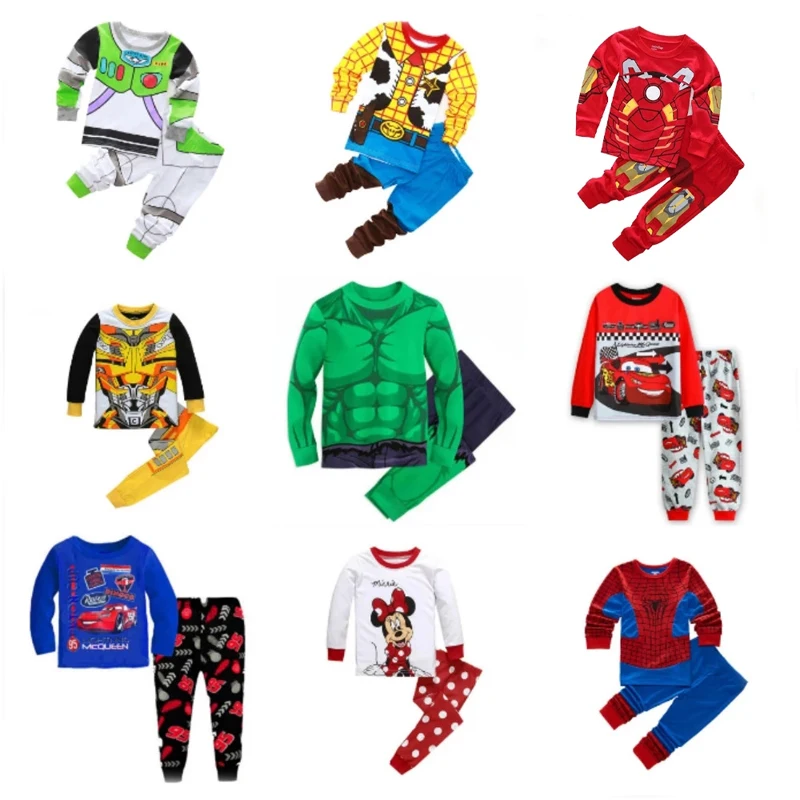 Marvel Children Clothing Set Boy Pyjama Enfant Kid Cartoon Toy Story Woody Bass Frozen Car Vetement Pijama Menino Girl Sleepwear