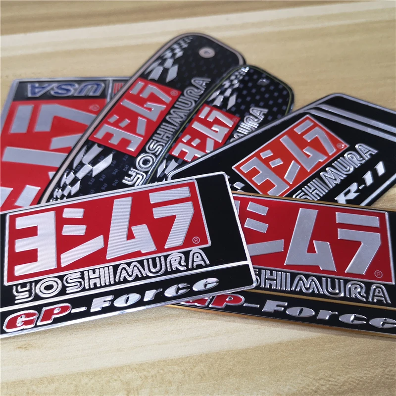 2 X Aluminum 3D Heat-resistant Motorcycle Exhaust Pipe Decals Sticker For Scorpio Yoshimura Emblem Arrow New Arrvial