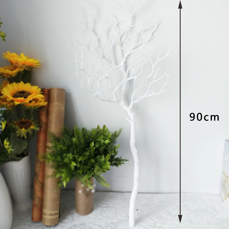 1PCS Artificial Black White Tree Branches Plastic Coral Artificial Flowers for Home Wedding Decorative Dried Tree Branches H90CM