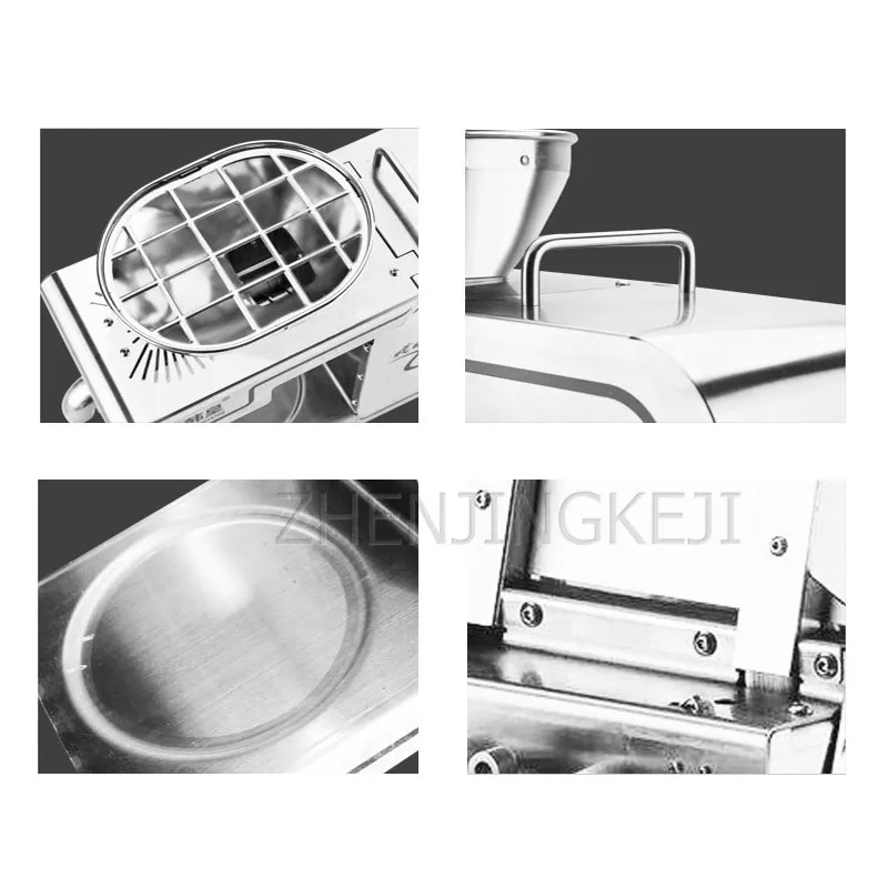 آلة ضغط الزيت التجارية/الآلات المنزلية الفول السوداني مستخرج زيت الفولاذ المقاوم للصدأ الساخن/البارد معالجة المقلية المزدوجة الضغط