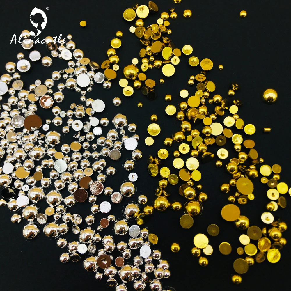 15g/Jar Metallic Pearls  In Mixed Sizes For Nails Art Handmade Craft Accessories Scrapbook Shakes DIY Sequins Pearls