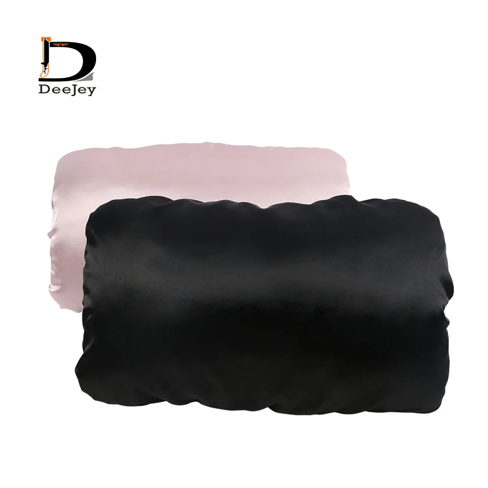 Luxury Customized brand name logo satin silk virgin hair protection elastic travel pillow case