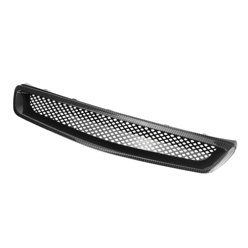 EK T-R Style Front Bumper Hood Mesh Grill Grille for Honda Civic EK CX DX EX HX LX Type R 1999-2000 Carbon Fiber Look