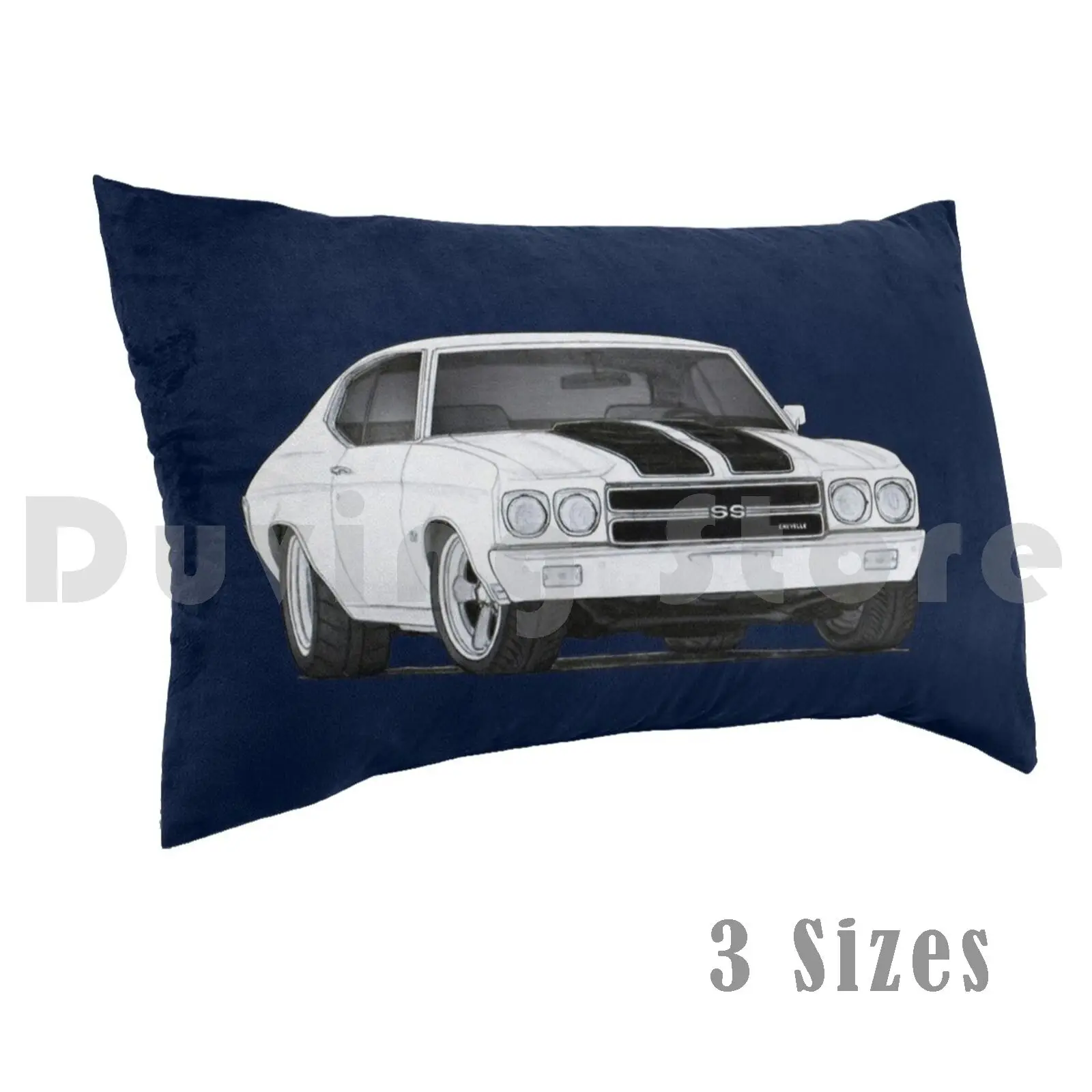 70 Chevelle Ss Funda de almohada con dibujo impresa 50x75 Chevy Chevelle 70 1970 Muscle Car Classic Car