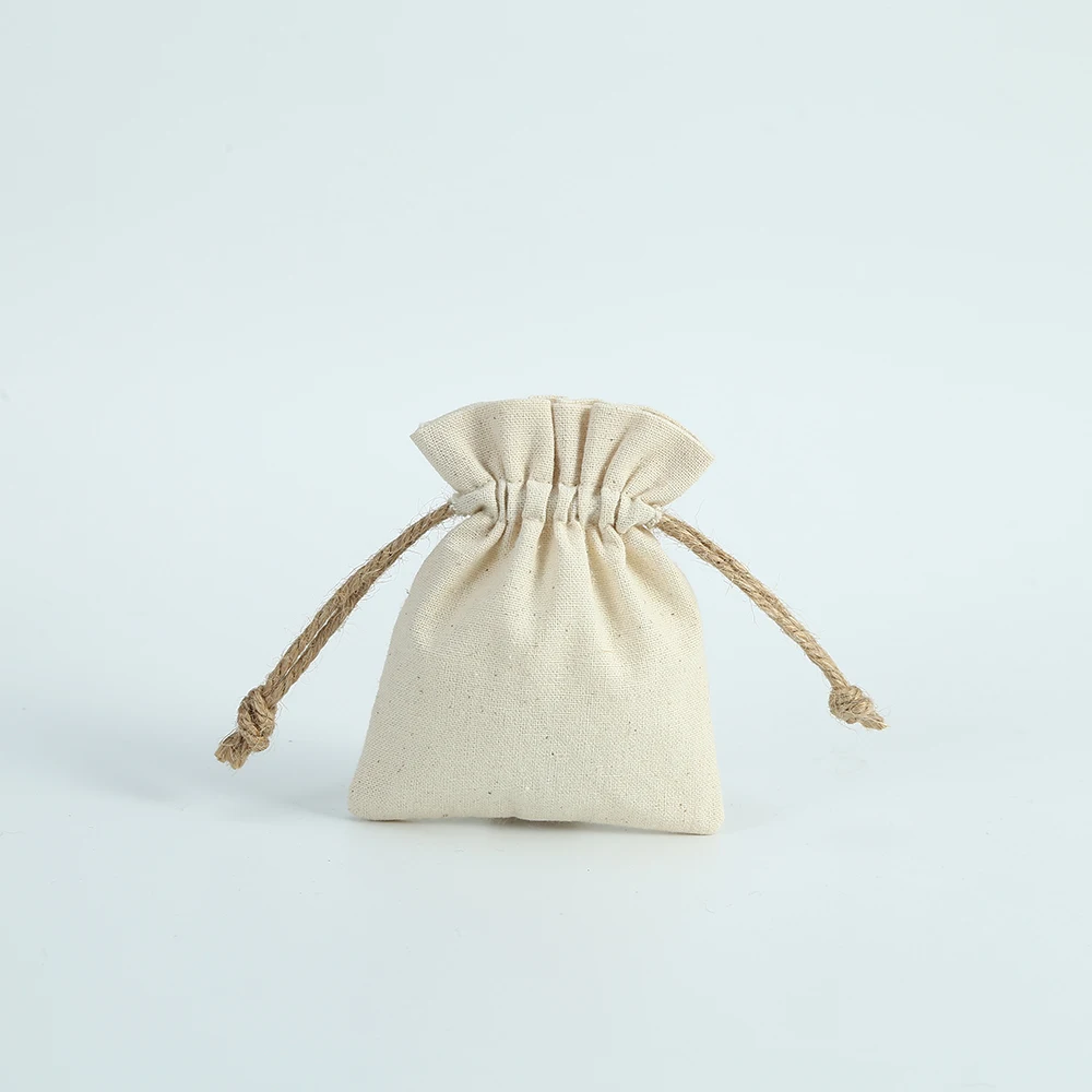 10 Stück süße Baumwoll-Musselin-Schmuckbeutel, natürlicher Canvas-Beutel, Halskette, Ohrringe, Ringe, Beutel, Hochzeit, Weihnachten, Party, Süßigkeiten, Geschenksack – Detail 13