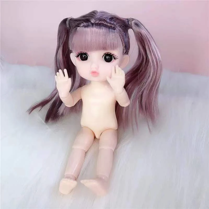 16CM Girl Doll 1/8 BJD Doll Cute Madeup 13 Movable Jointed Nude Body OB11 DIY Accesseries For Girl Gift Fashion Children Toys