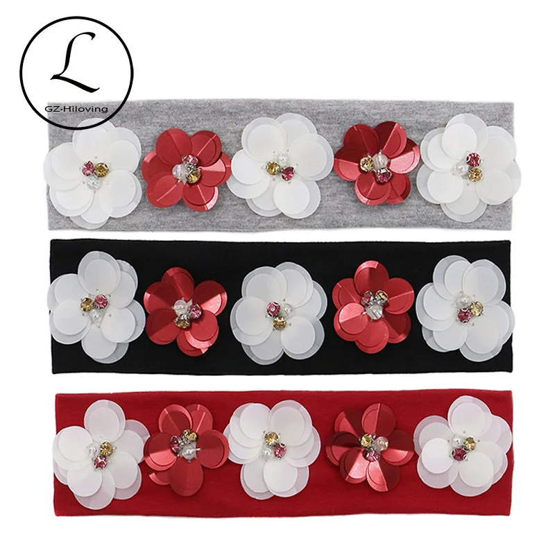 

Autumn Toddler Cotton Flower Headbands Headwear for Baby Girls Kids Stretch Hair Hairbands Accessories Girls Head Wrap Turban