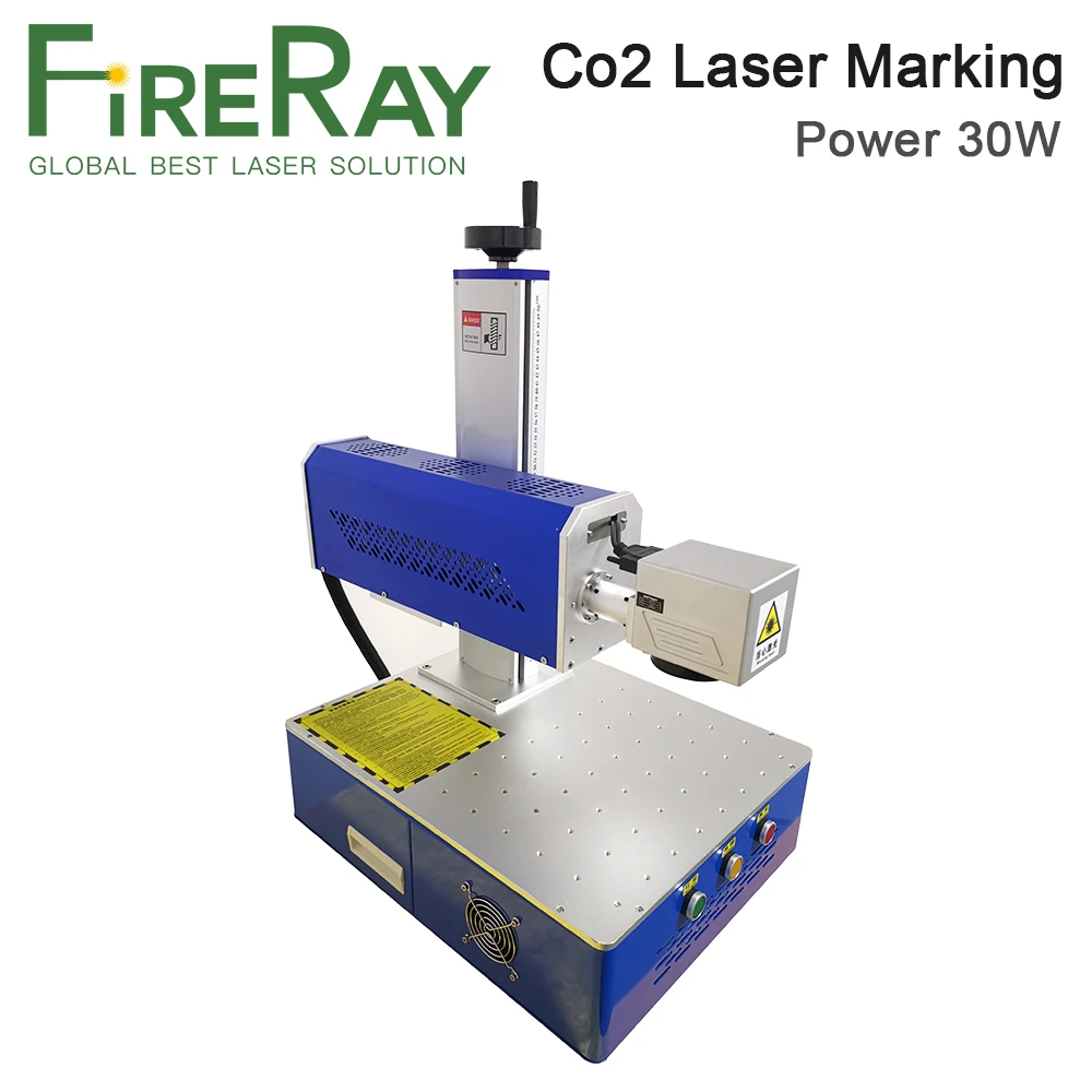 Fireray-ポータブルレーザー彫刻機10.6um co2,亜鉛メッキ装置,10mmレンズ付き,210x210mm