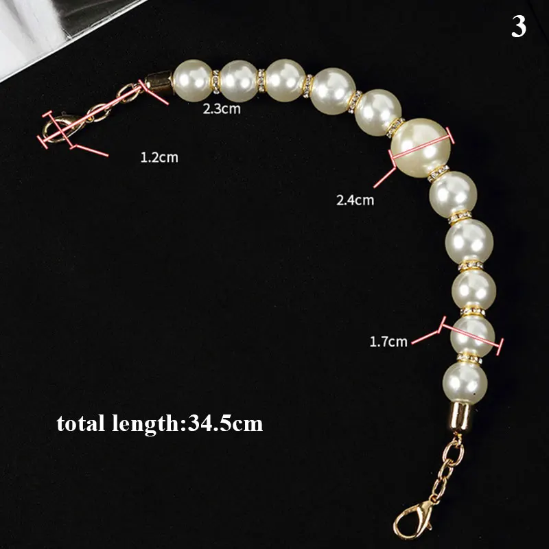 Women Imitate Pearl Bag Strap Belt Obag Handles Chain Female Handbag Shoulder Bag Strap Replacement Bag Chain Bag Accessories