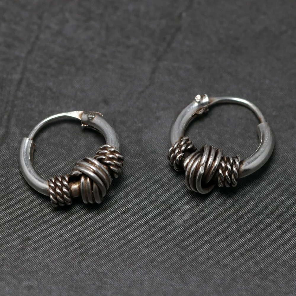 10 mm Ohrknochen-Ohrringe, 925er-Sterlingsilber, Creolen für Frauen, Ohrschnalle, kleine Ohrläppchen-Ohrringe, Herren-Retro-Punk-Schmuck – Detail 4