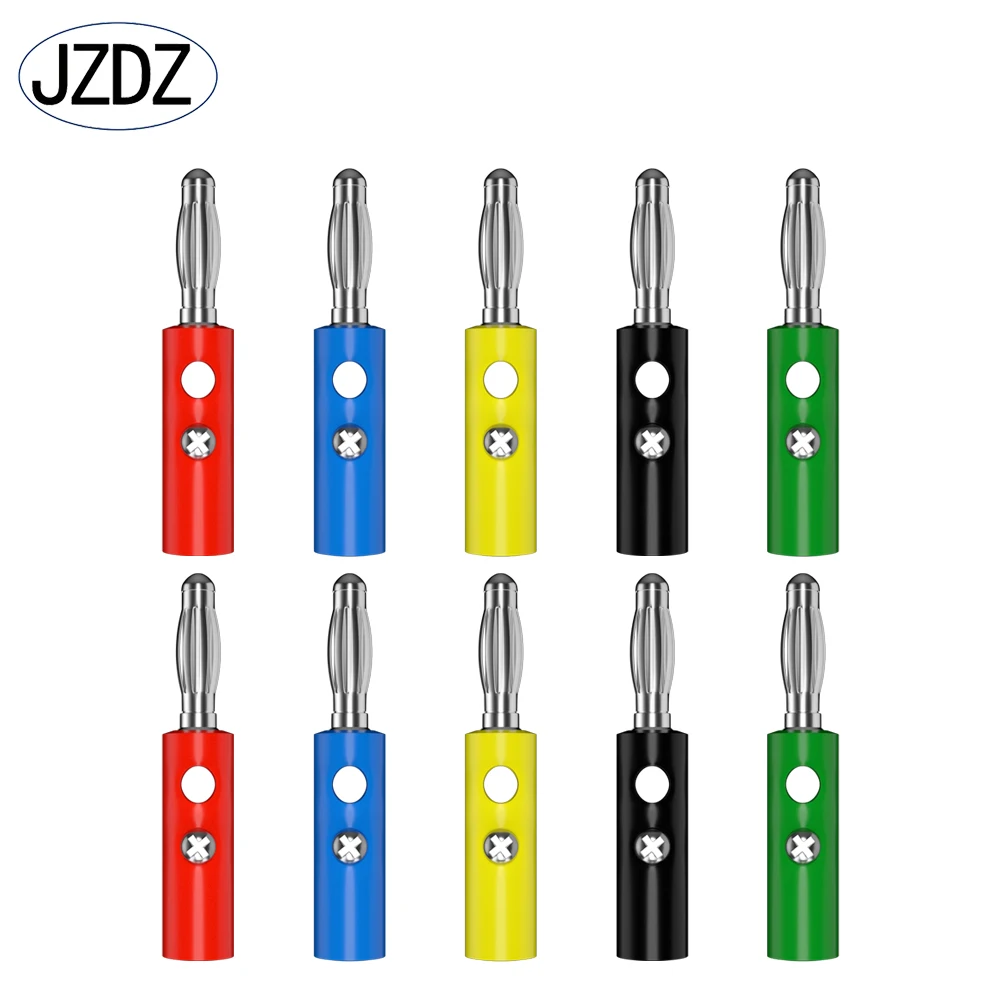 JZDZ 10pcs 4mm Banana Plug  Pin Audio Speaker Electrical Connector Screw Connect 5 Colors DIY Parts J.10015