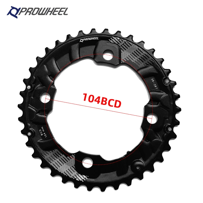 PROWHEEL MTB Sprocket 104/64BCD Double Sprockets 26T 28T 36T 38T Crankset Mountain Bike Chainring Bicycle Chainwheel