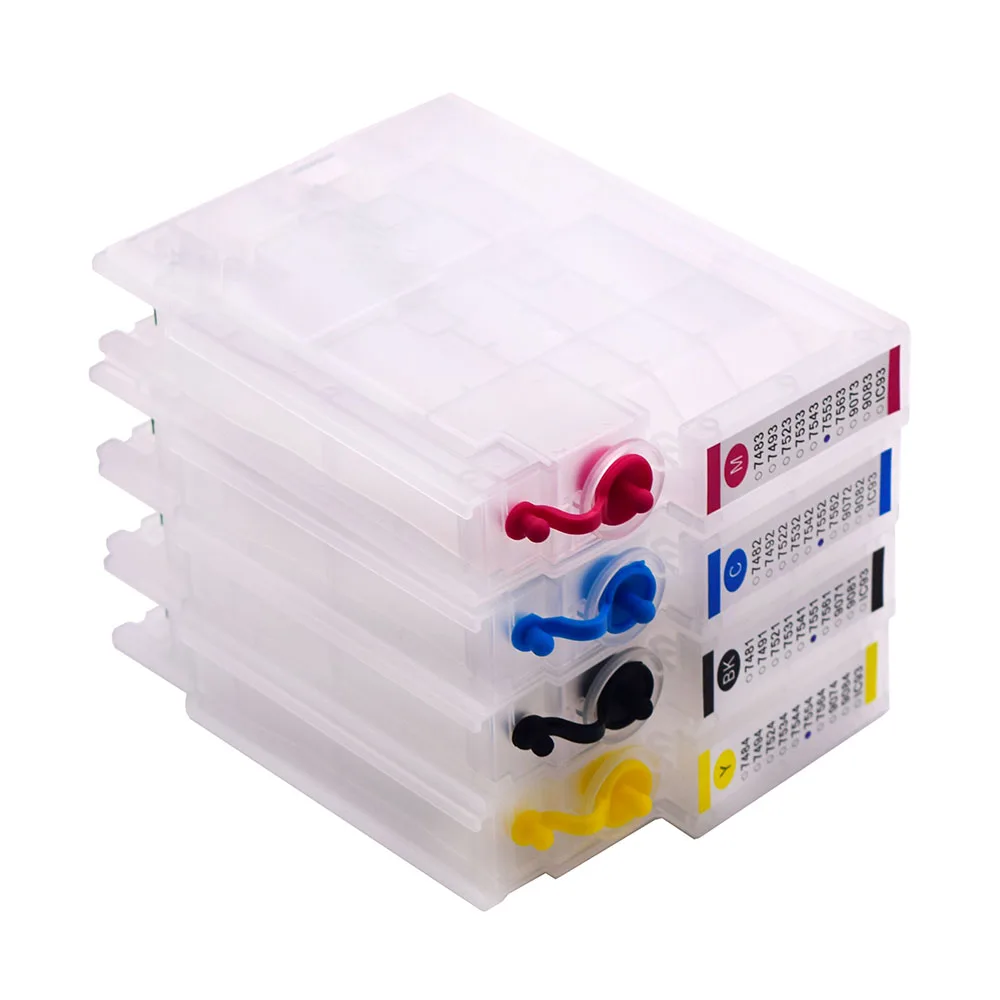 آسيا T752 T7521-T7524 خرطوشة الحبر القابلة لإعادة الملء للطابعة Epson Work Force WF-8091 WF-8591 WF-6091 WF-6591 مع رقاقة متوافقة