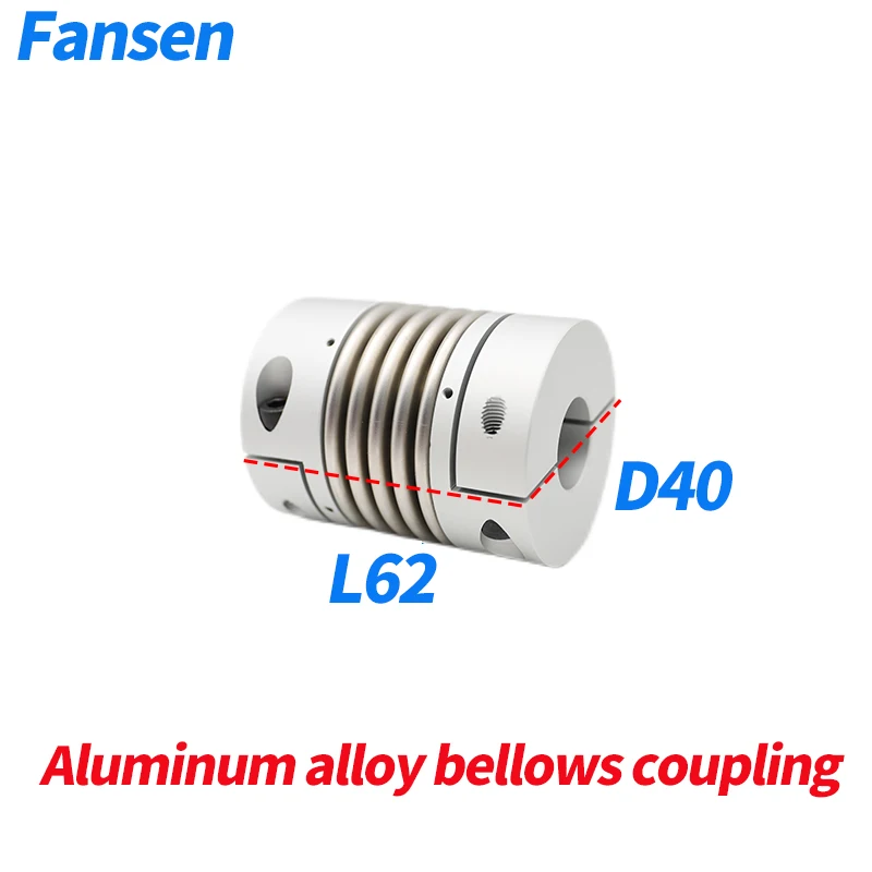 

D40L62 Bellow Corrugated Coupling Elasticity 6.35 CNC Aluminium Alloy Stepper Motor Coupler Shaft Couplings 3D Printer Connector