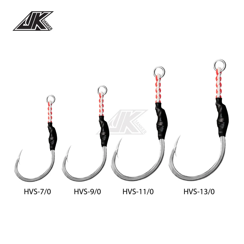 JK HVS Heavy Power Assist 7/0~13/0 Jigging Hooks Stainless Steel Lure Fishing Fishhook SaltwaterGame Catch Large Grouper 5X hook