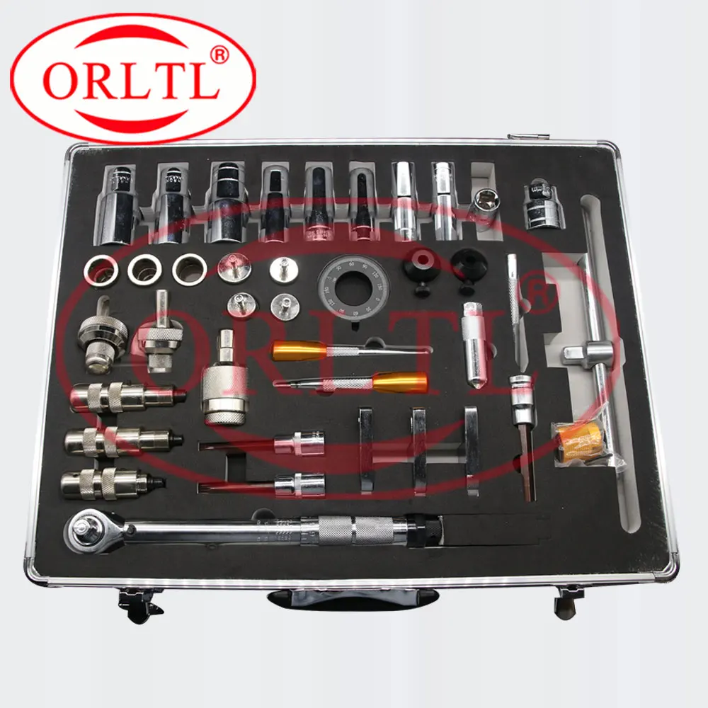 ORLTL New 40pcs Injector Repair Disassembly Tool Kits Fuel Injector Dismantling Equipments For Bosch Denso DelphI Diesel Tools