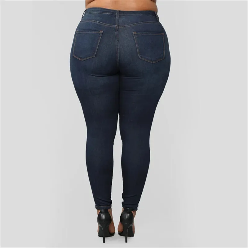 Plus size jeans XL-5XL women\'s high waist skinny denim jeans casual high stretch pencil pants drop shipping 2020 new arrival