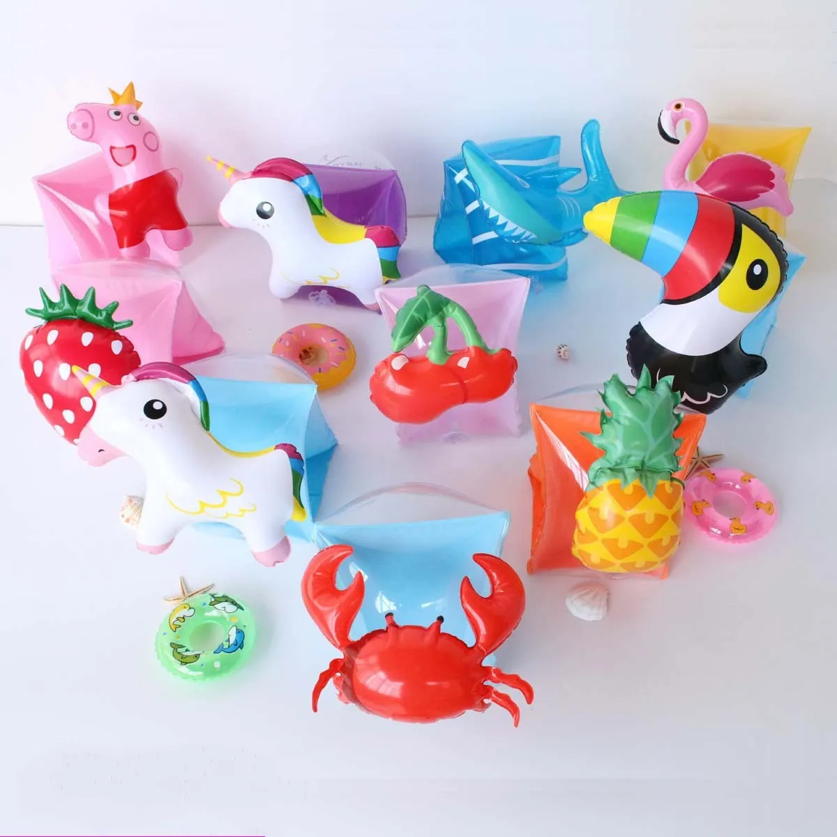 2024 Swimming Arm Ring unicorn Flamingo Inflatable Pool float for 2-7 years old Floatation Sleeves Swimming Arm Float Children