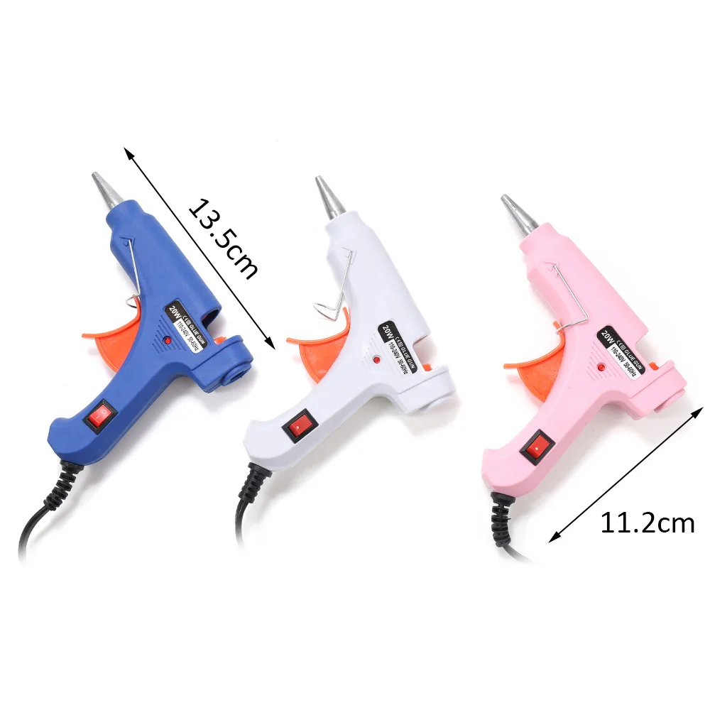 1set High Temp Heater Melt A Hot Glue Gun With 2 7mm Glue Stick Mini EU/US Plug Heat Temperature Tool for Jewelry Making