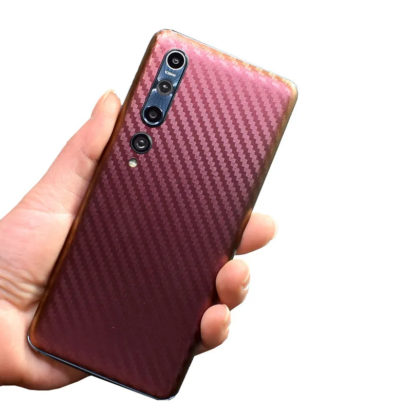 3D Discolored Carbon Fiber Phone Skin For XIAOMI MI11 Mi10 Pro 5G Mi9 Mi8 SE Redmi K30 Pro K20 Note 8 7 5+ Gradient Decal Film