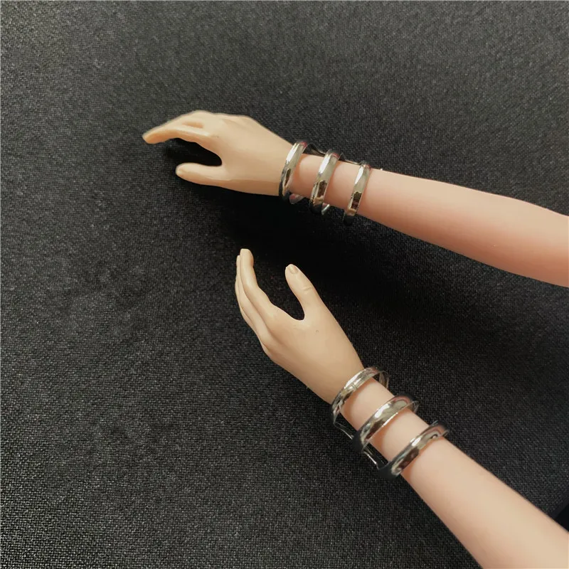 1/6 Scale Mini Bracelet Anklet Golden Silver Bracer Wristband Foot Ring for 12 Inches Female TBLeague Action Figures Accessories