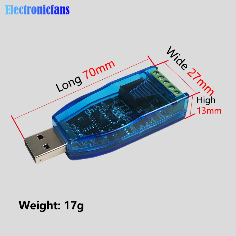 Isolated Industrial Grade USB to RS485 Communication Module 5V TVS Protection Short Circuit Protection Automatic Flow CH340E