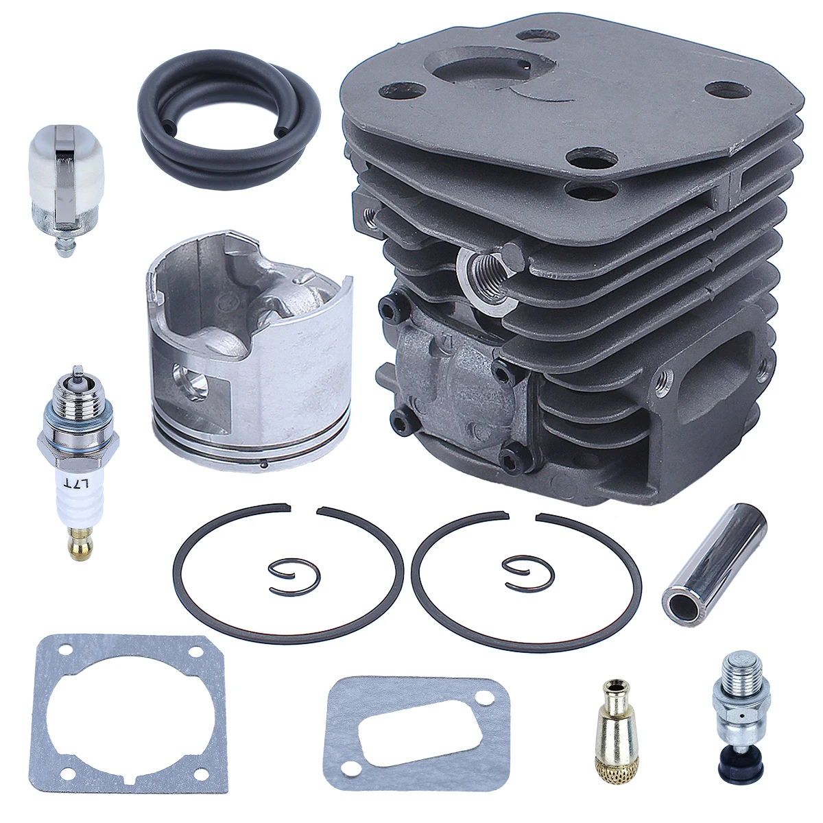 Kit pistone cilindro 45mm per Husqvarna 346xp 350 351 353 motosega grande foro 537 25 30 02 valvola di decompressione filtro olio linea carburante