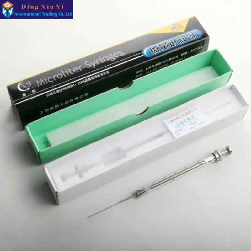 Imagem -04 - Agulha de Cabeça Plana para Cromatógrafo Líquido Micro Injector 0.5 10 25 50 100 250 500 1000ul Seringa de Vidro