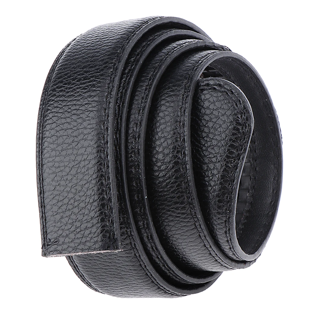 Cinturón de trinquete automático para hombre, correas de cintura de repuesto, sin hebilla, negro, 115 cm x 3,6 cm