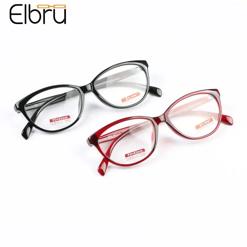 

Elbru Ultralight Reading Glasses Fashion Women Cateye Resin HD Lens Presbyopic Eyewear Hyperopia Eyeglasses Diopters+1.0+1.5+4.0