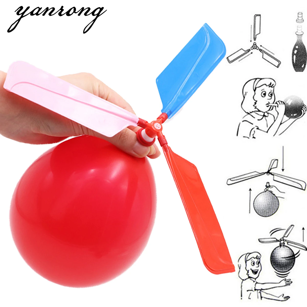 1PC Air Balloons whistles Helicopter Toy Balloon Ortable Outdoor Helicopter Flying For Kids Birthday Party Children's Day Gift