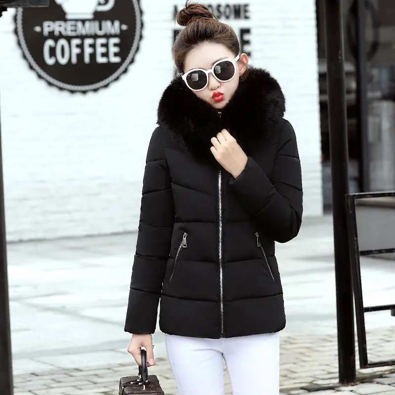 2023 New Winter Jacket Women Parkas Coat Fur Collar Hooded Parka Female Jackets Thick Warm Cotton Padded Jacket Outerwear P995