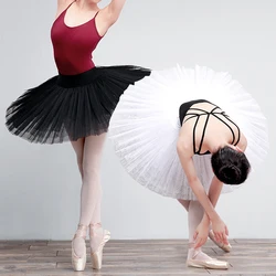 Women Ballet Tutu Skrits Adult White Black Professional Swan Lake 7 Layers Ballet Tutu Skirt for Ballerina