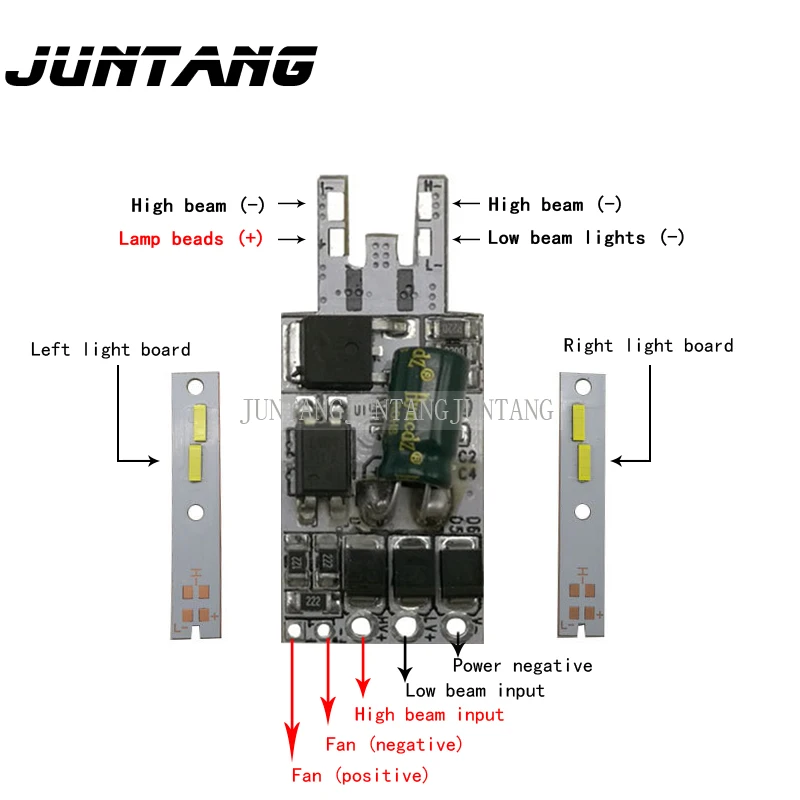 2pcs Automotive LED headlight drive power board C6 headlight control board single and double DC12-24V drive board