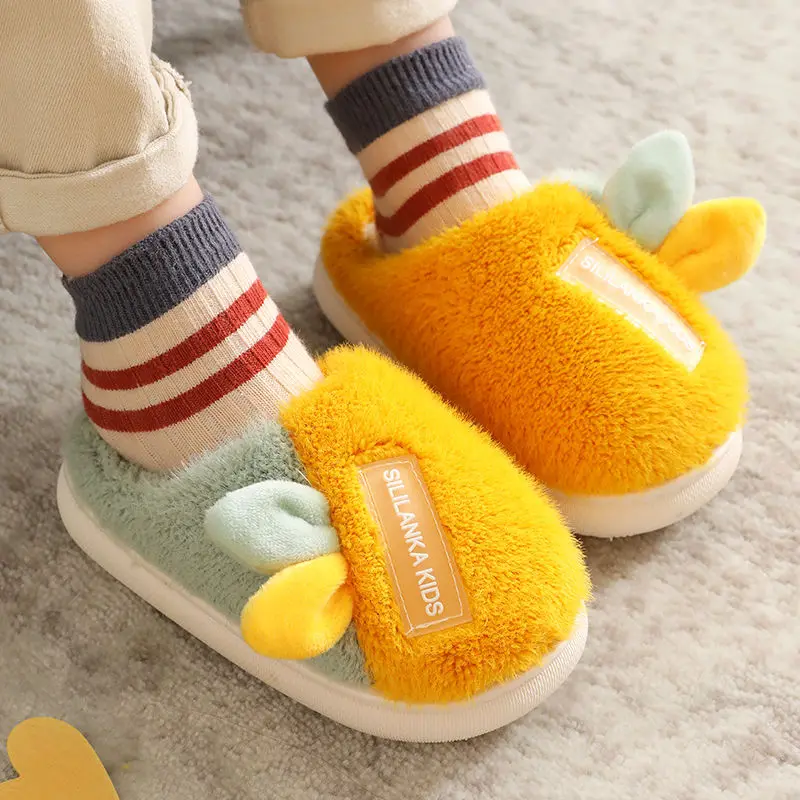 Children's Cotton Slippers Autumn and Winter 2022 New Cartoon Cute Fashion Plus Velvet Thickening Baby Outdoor Home Slippers