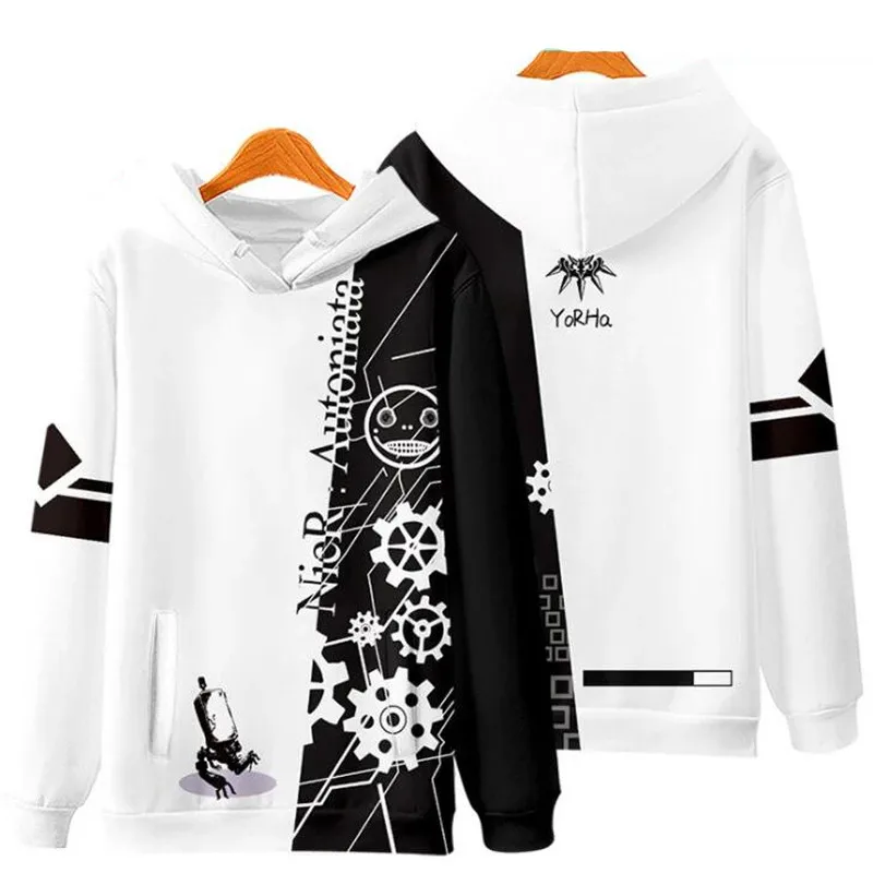 Game NieR:Automata 3D printing men/women fashion harajuku hoodies sweatshirt cosplay costume long sleeve pullover coat