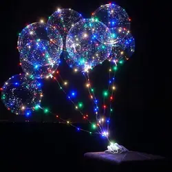 10 Pack Transparent Christmas Led Bobo Balloons Helium Glow Balloon with String Lights for New year Party Birthday Wedding Decor