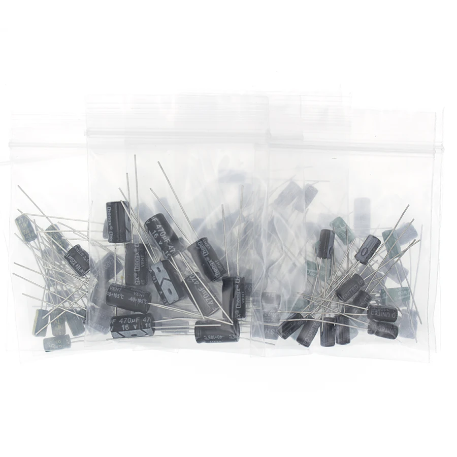1set of 120pcs 12 values 0.22UF-470UF Aluminum electrolytic capacitor assortment kit set pack