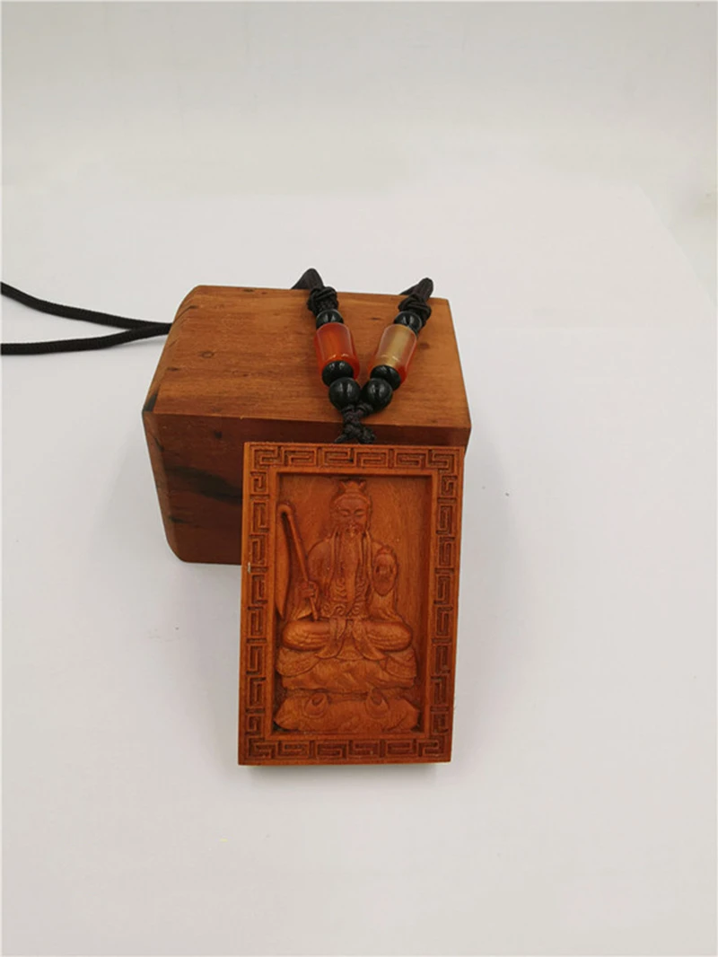 

Lightning strike jujube wood pendant, six Ren immortal master statue, Taoist articles, Magic Tools