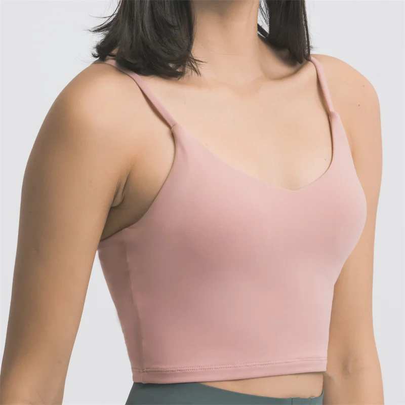 Nepoagym Empathy Women Workout Crop Tank Tops with Built In Bra Light to Medium Support Sports Bra Breathable Fitness Tops