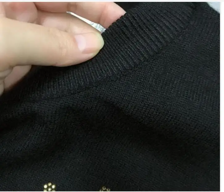 Drop shipping Knitted Sweater Mens Clothes Winter Men Pullover 3XL Rhinestone europe Style Sweaters