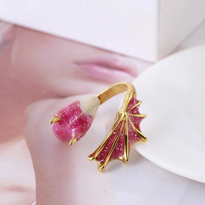 Picture 6: Fashion Enamel Dragon Wings Ring Vintage Animal Adjustable Finger Rings For Women Men Jewelry Gift